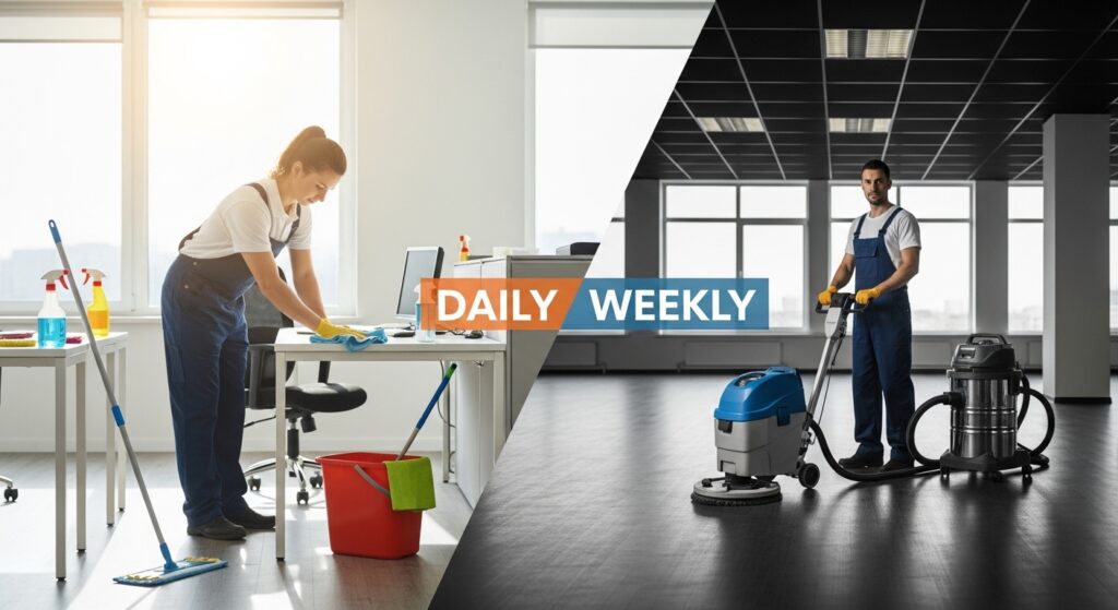 daily vs. weekly janitorial services